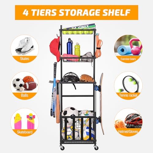 PLKOW Sports Equipment Storage for Garage, Ball Storage Organizer - Image 5