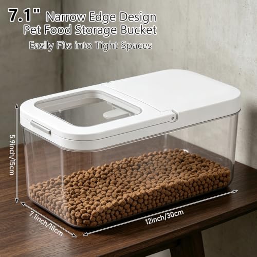 YEXEXINM Pet Food Storage Container with Lid & Scooper 5-7.5lbs/6L Dog Food Storage Container Clear Airtight Cat Food Storage Container BPA Free Dog Treat Container Store Dry Food for Pantry Kitchen - Image 2