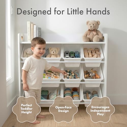 Humble Crew Kids Toy Organizer with Display Shelf, 9 Bins, 3 Tier Storage - Image 3
