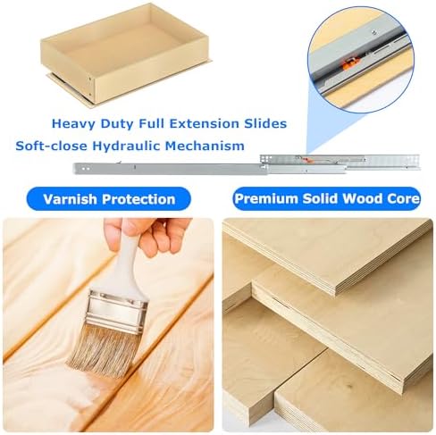 WelFurGeer Soft Close Pull Out Drawers for Cabinets, 14" W x 22" D Pull Out Cabinet Organizer, Space-Saving Cabinet Organizer with Easy Installation, Durable Pullout Drawers for Home Kitchen - Image 5