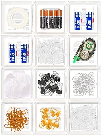 Simple Houseware Clear Desk Drawer Organizer, 3.25"x 3.25", 12 Packs by SimpleHouseware