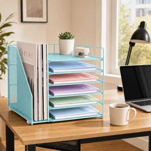 LEKETREE Desk Organizers and Accessories, 5-Tier Paper Letter Tray - Image 2