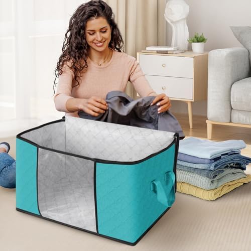 Fab totes 8 Pack Storage Bags for Clothes Blanket Storage Bins with Lids - Image 3