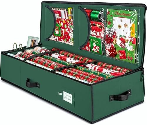 ZOBER Wrapping Paper Storage, Gift Wrapping Organizer Storage, Green/Black by ZOBER