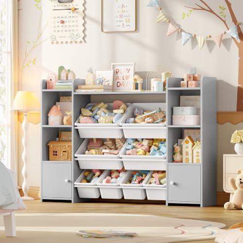 FOTOSOK Toy Storage Organizer with 8 Toy Bins, Toy Organizer Toy Bin for Kids - Image 3