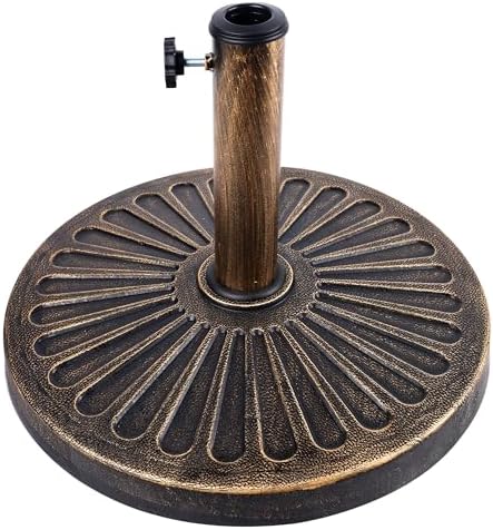 Blissun 26.5 lbs Outdoor Living Heavy Duty Round Antiqued Patio Umbrella Base, Bronze by Blissun
