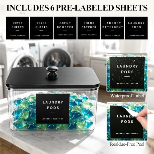 Dryer Sheet Holder with 6 Labels for Laundry Room Organization and Storage - Image 3