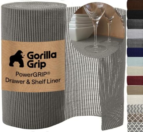 GORILLA GRIP powerGRIP Drawer Shelf and Cabinet Liner, 24"x30', Gray by GorillaGrip