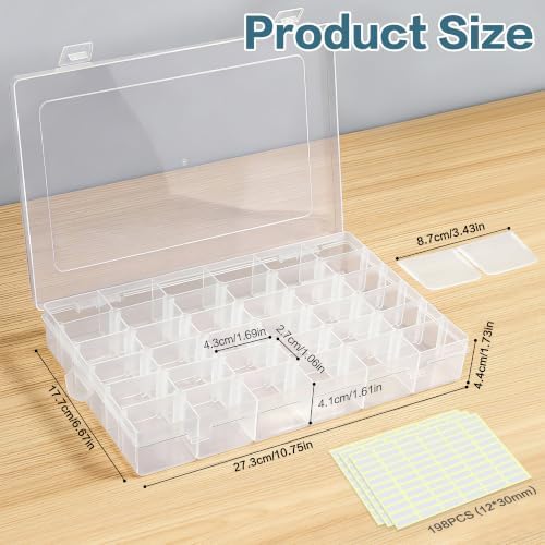 DILIBRA 5 Pack 36 Grids Large Plastic Organizer Box with Adjustable Divider - Image 2