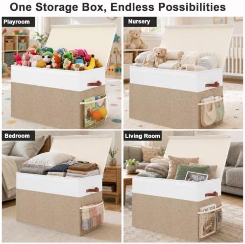 Large Toy Storage Box with Lid, Toy Chest Organizer Bin for Kids - Image 4