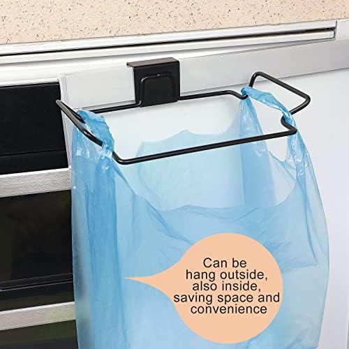 Large Stainless Steel Trash Bag Holder for Kitchen Cabinets Doors and Cupboards, Black - Image 4
