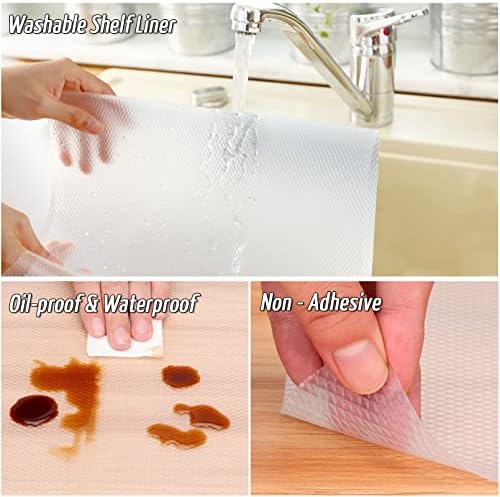 Anoak Shelf Liner, 12 Inches x 20(240.1 Inch) FT Non-Slip Cabinet Liner, Diamond Pattern Clear - Image 5