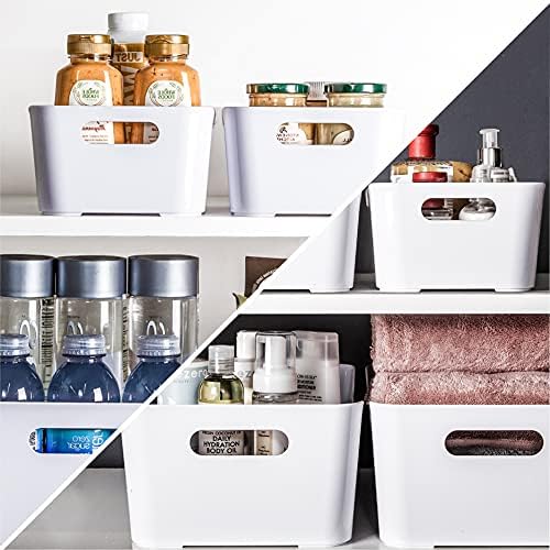 BINO | Plastic Storage Bins, Large - 2 Pack, White | THE SOHO COLLECTION | Pantry Organizers and Storage Containers Fridge Organizer Bins Kitchen Cabinet Organizer Medicine Cabinet Bin - Image 5