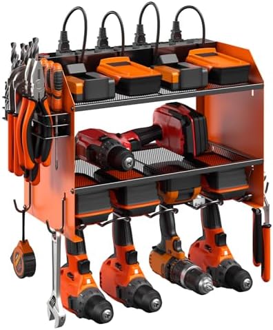 CCCEI Wall Mount Modular Tool Charging Organizer, Orange, 1 Pack, 3 Tier. by CCCEI