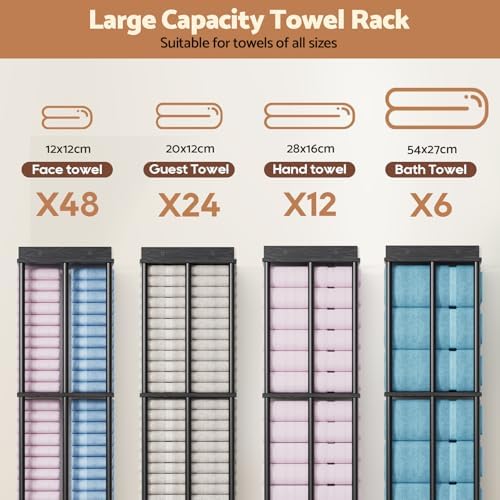 Bathroom Towel Storage, Black Bathroom Towel Holder - Image 6