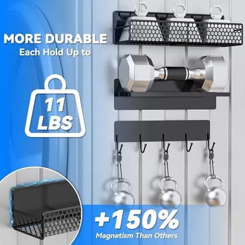 5 Pack Multifunctional Magnetic Shelves for Refrigerator Spice Rack & Washing Machine Organize (Flat style,black) - Image 6