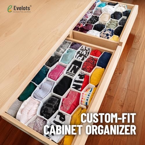 Evelots 8-Pack Honeycomb Drawer Organizers, 224 Cells, Expandable, White - Image 6