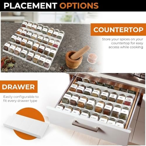 ALCOVA Spice Drawer Organizer Expandable 9-18" for Kitchen Drawer, White - Image 5