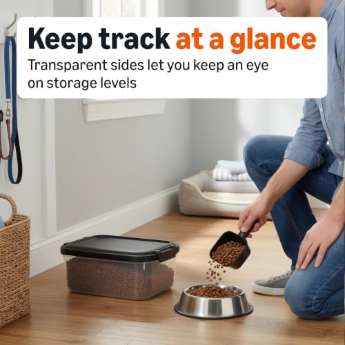 Amazon Basics Pet Food Storage Container, BPA-Free, Detachable Scoop, Secure Seal, 10lbs - Image 2
