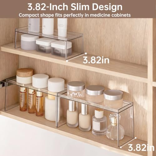 PAVSTINE Narrow Clear Medicine Cabinet Shelf Organizer (High & Low Set) - Image 3