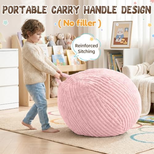 Bean Bag Cover No Filler Stuffed Animal Storage Bean Bag Chair Cover - Image 5