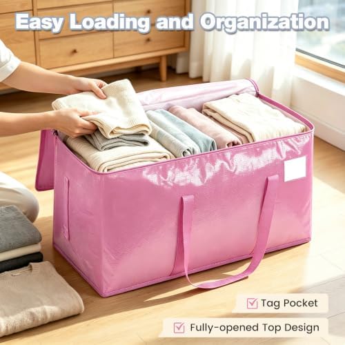12 Pack Heavy Duty Waterproof Moving Bags, Foldable Totes - Image 3