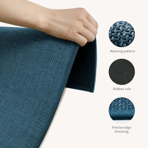 chakme Bathroom Rugs Mat 59x17, Ultra Thin Bath Rug Non Slip Runner Quick Dry Absorbent Bath Mat for Bathroom, (Dark Blue, 59"x17") - Image 5