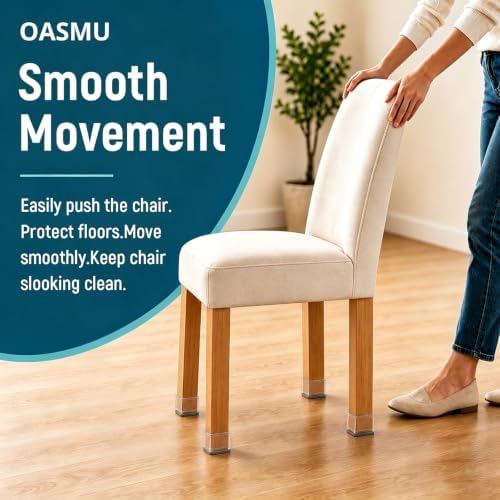 OASMU 32 Pcs Chair Leg Floor Protectors for Hardwood Floors Square - Image 5
