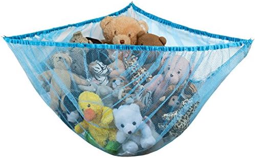 Handy Laundry Jumbo Toy Hammock - Organize stuffed animals or children's toys Looks great with any décor while neatly organizing kid's toys and stuffed animals. Expands to 5.5 feet (Blue) - Image 2