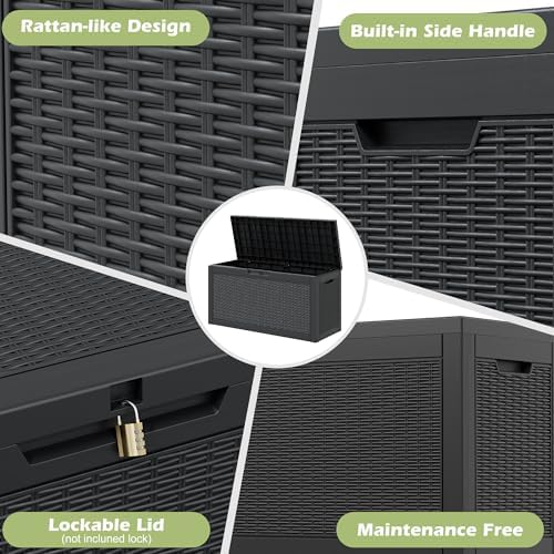 Outdoor Storage Box Waterproof, 80 Gallon Deck Box for Patio Storage - Image 6