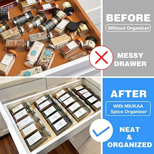 MIUKAA Clear Spice Drawer Organizer, 4 Pcs Seasoning Rack(jar not included) - Image 2