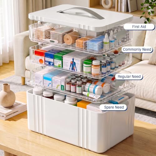 4-Tier Medicine Organizer - Multipurpose Medicine Cabinet Storage Box - Image 3