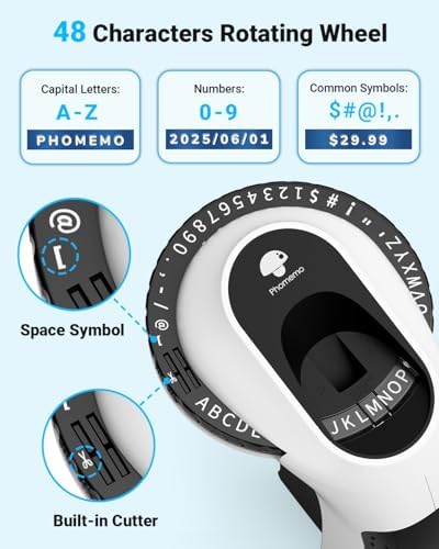 Phomemo Label Maker, Vintage Embossing Label Maker Machine with 6 Tapes - Image 6