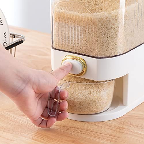 Sooyee Clear 11Lbs Rice Dispenser, Large Grain Container Storage with Lid, Measuring Cylinder, Moisture Proof Household Cereal Dispenser Bucket for Kitchen Soybean Corn - Image 5