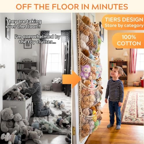 Ofiray-home Cotton Over The Door Stuffed Animal Storage - Image 2