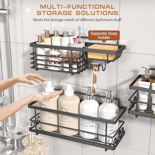 Youvip Shower Caddy, 3 Pack, Black - Image 3