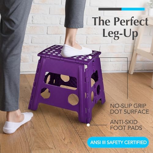 Handy Laundry Folding Step Stool 13 Inch, Purple, Non-Slip Holds 300 lbs - Image 2