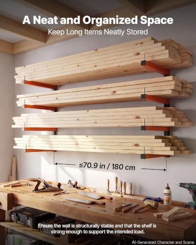 VEVOR Lumber Rack, 4-Tier 2-Pack 110 lbs per Tier, Foldable Wood Storage - Image 2
