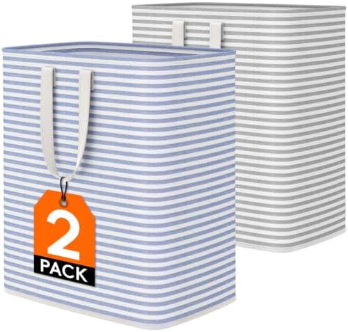 Lifewit 100L Large Laundry Baskets, Laundry Hampers Bags, 2 Pack, Grey&Blue by Lifewit