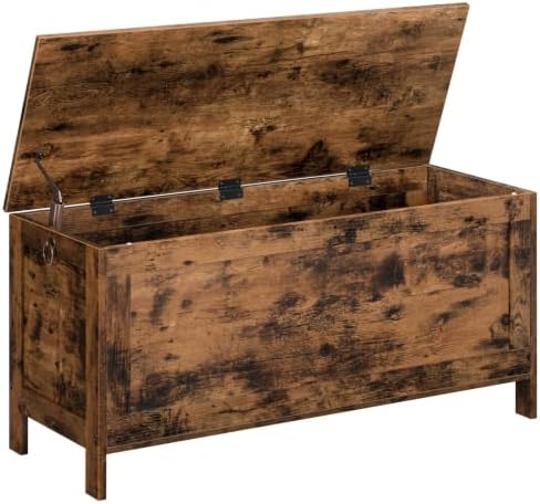 HOOBRO Toy Box, Retro Wooden Look Storage Chest with Safety Hinge, Entryway Storage Bench Supports 330 lb, 39.4 x 15.7 x 18.9 Inches Toy Chest Organizer, Easy Assembly (Rustic Brown) BF100CW01G1 by HOOBRO