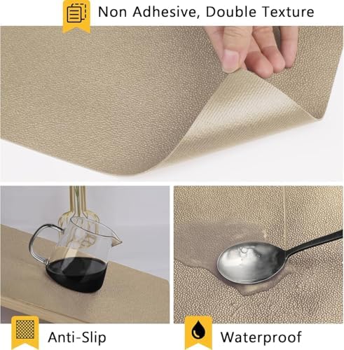 WochiTV Shelf Liner for Cabinets, Drawer Non Adhesive Non Slip Foam Mat for Kitchen, Pantry, Bathroom, Cupboard, Garage, Closet, Shelves, Drawer, Tool Box, Tan 23.6 x 354 inches - Image 2
