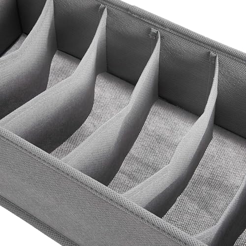 Amazon Basics Deep Drawer Organizer for Clothes, Collapsible Storage Boxes for Socks, Underwear and Baby Items, Set of 4, Gray - Image 3