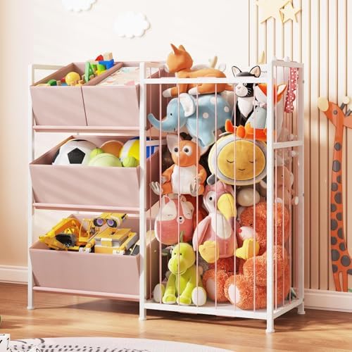 BBLIKE Toy Storage Organizer, Stuffed Animal Storage with 4 Removable Bins by BBLIKE