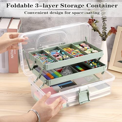 BTSKY Plastic Dividing Storage Box, Tackle Box with Adjustable Dividers - Image 4