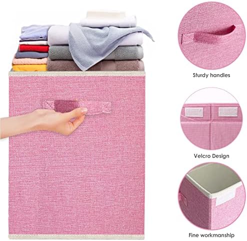Large Toy Box Chest Storage with Lid - Collapsible Kids Toys Boxes Organizer Bins Baskets Container with Handles for Boys, Girls, Nursery, Playroom, Clothes, Blanket, Bedroom (PINK) - Image 6