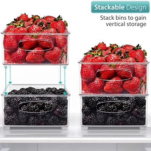 Sorbus Fridge Organizers and Storage, Clear Stackable Bins (Medium, 4 Pack) - Image 3