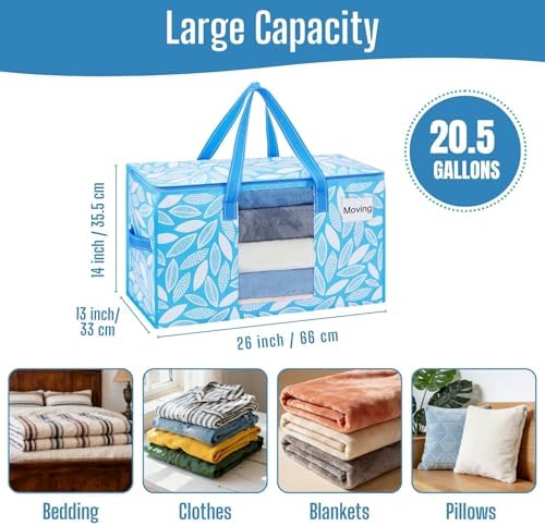 VENO Moving Bags, Wide Open Top, Clear Window, Spring Breeze, 4 Pack - Image 3