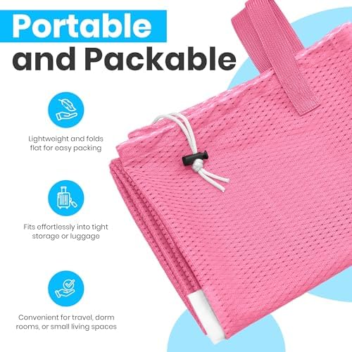 Handy Laundry Mesh XL Laundry Bag 24"x36" with Shoulder Strap, Pink - Image 4