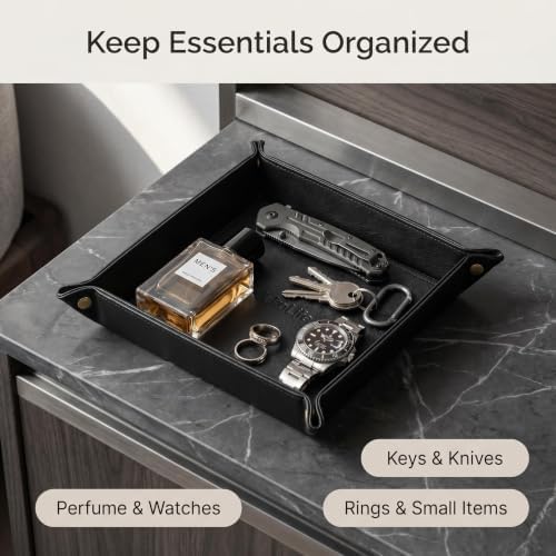 Valet Tray for Men,Nightstand Organizer for Wallet Watch Phone - Image 2