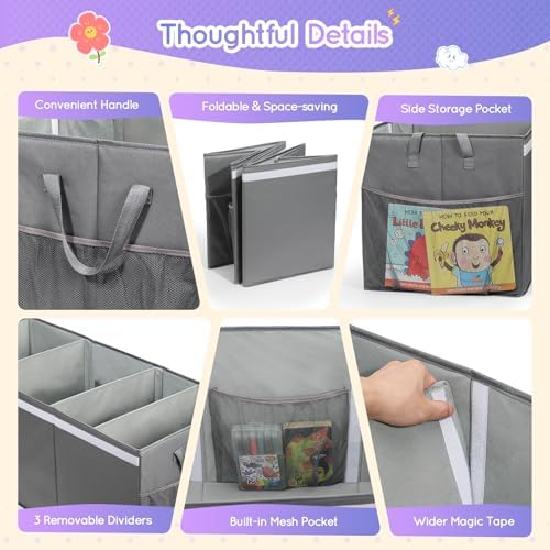Lewondr 160L Extra Large Toy Box Storage with Lid, 40"x16"x16" Toy Chest - Image 6